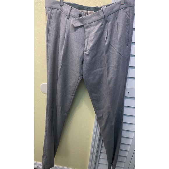 Gold Sel NWT Gutteridge Dal Italy Mens 3 Bttn 54 Cashmere Blend Gray Slacks 38 - Picture 2 of 16
